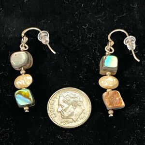 AJJ Sterling 1 3/4” Dangles with Tiger eye & Turquoue beads